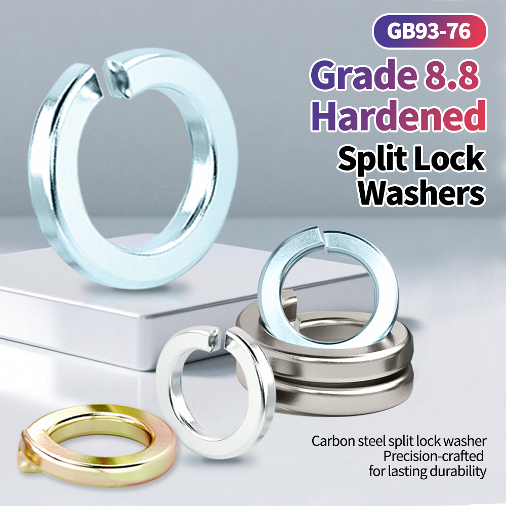 Karbon çeliğinden bölünmüş kilit rondelası Uzun süreli dayanıklılık için hassas şekilde üretilmiştir