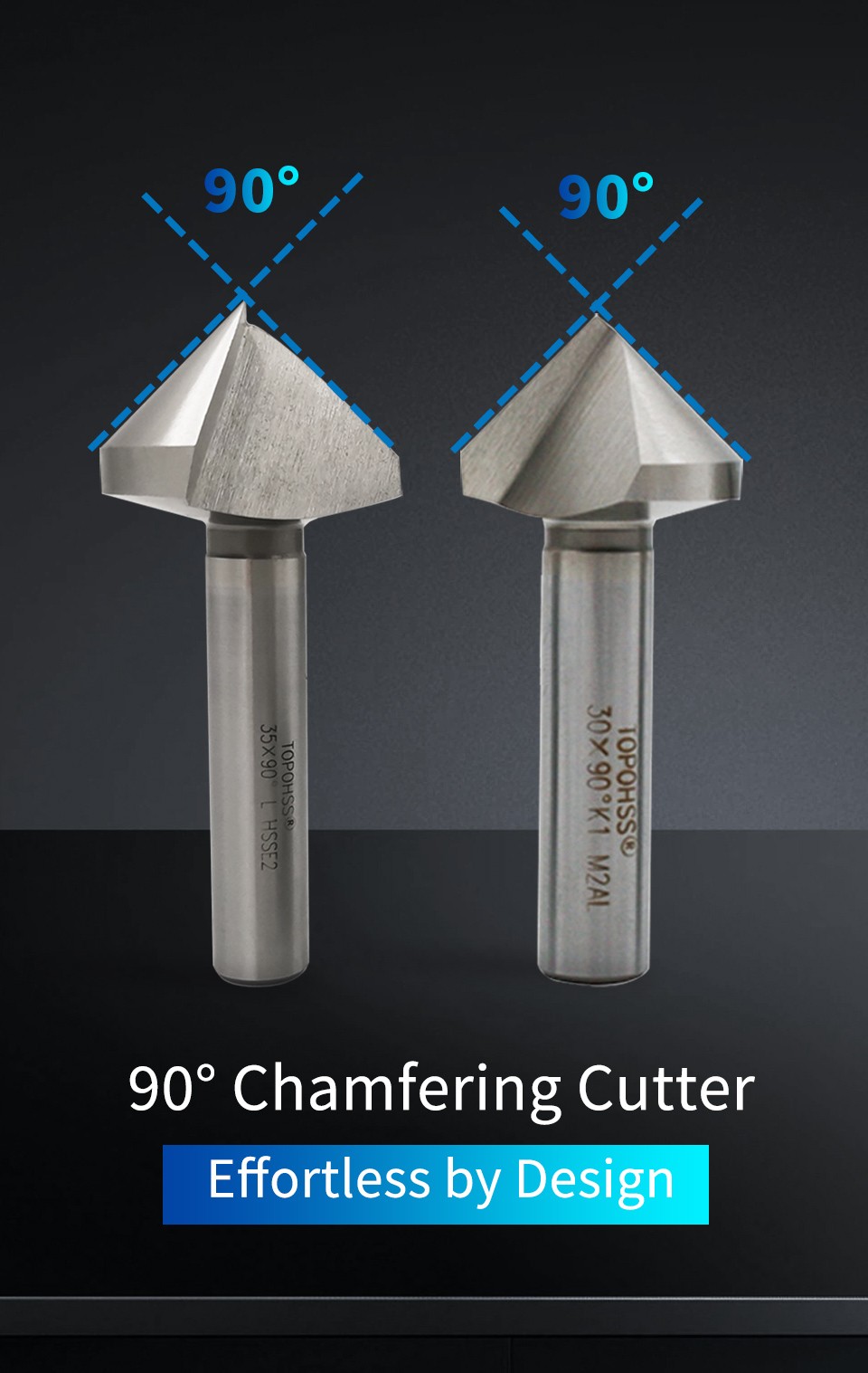 Fresa avellanada de 120°