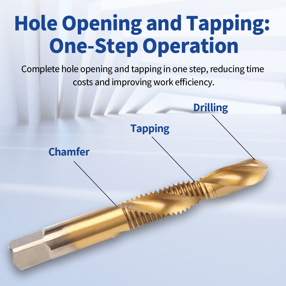Abertura de furos e roscagem: Operação numa única etapa.