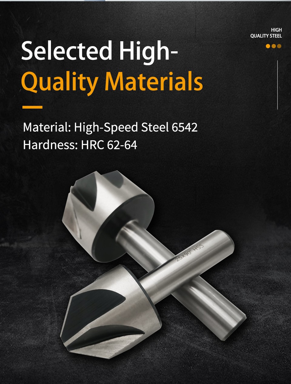 Fresa de biselado de 6 flautas