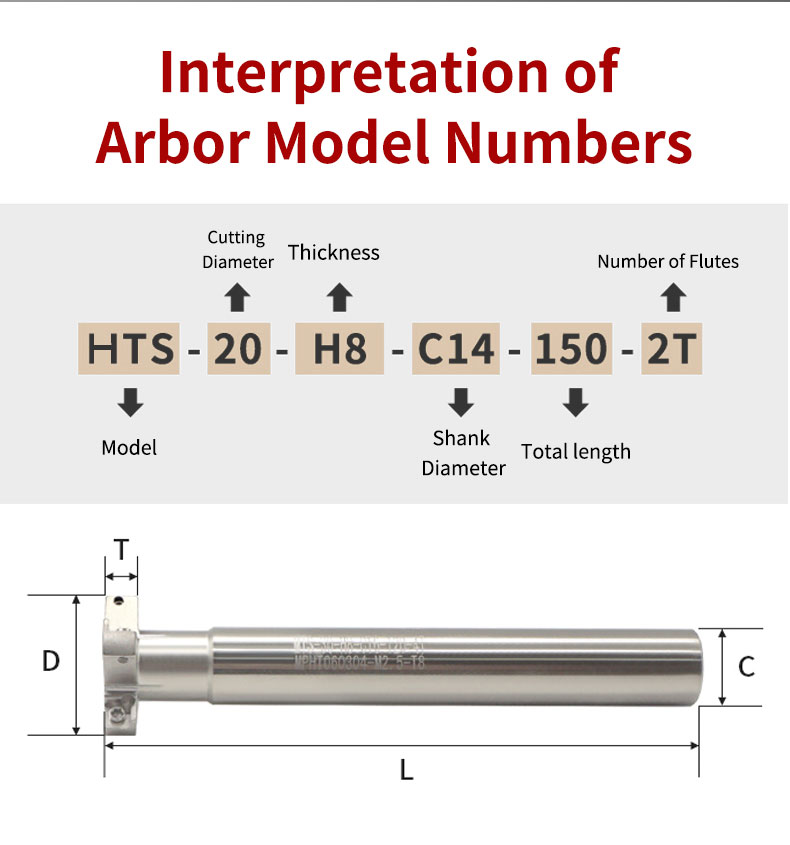 Fraise à rainure en T arrière HTS